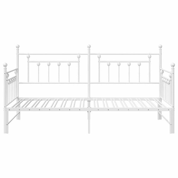 Valkoinen teräsrunko päivänvuoteelle päädyllä 3FT Single