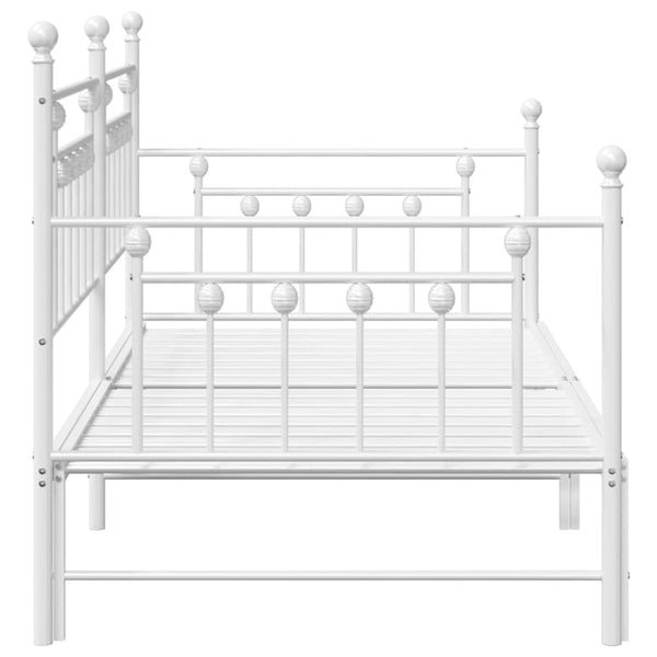 Valkoinen teräsrunko päivänvuoteelle päädyllä 3FT Single