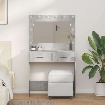 Betoninharmaa meikkipöytä Dillie 78.5x41x135cm (puinen)