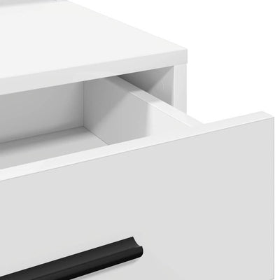 Valkoinen meikkipöytä hyllyllä Lavinia 79x41x135cm (puinen)