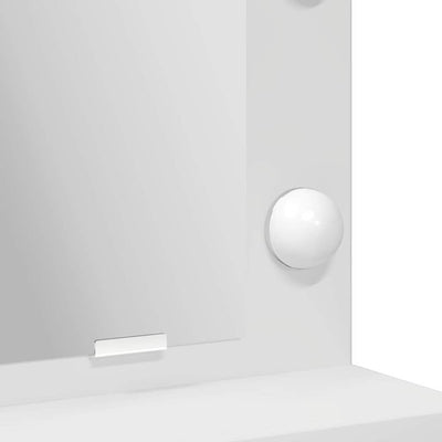 Valkoinen meikkipöytä hyllyllä Lavinia 79x41x135cm (puinen)