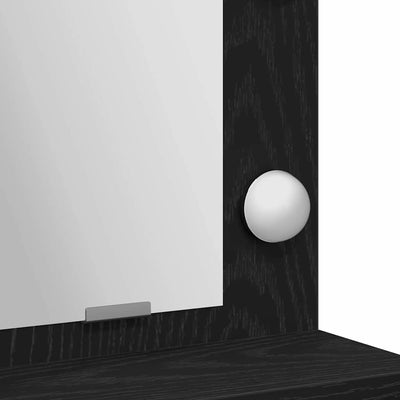 Musta tammi meikkipöytä hyllyllä Silvieta 79x41x135cm (puinen)