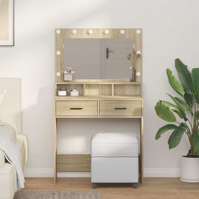 Sonoma tammi meikkipöytä hyllyllä Pachize 79x41x135cm (puinen)