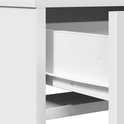 Valkoinen meikkipöytä hyllyllä Hartina 50x41x135cm (puinen)