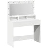 Valkoinen meikkipöytä hyllyllä Razim 100x41x135cm (puinen)