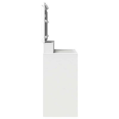 Valkoinen meikkipöytä hyllyllä Razim 100x41x135cm (puinen)