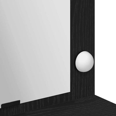 Musta tammi meikkipöytä hyllyllä Antoinette 100x41x135cm (puinen)