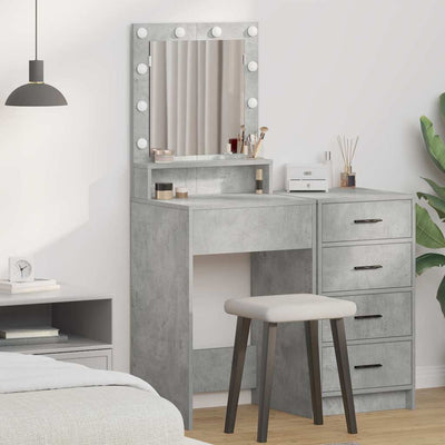 Betoninharmaa meikkipöytä Shalon 50x41x135cm (puinen)