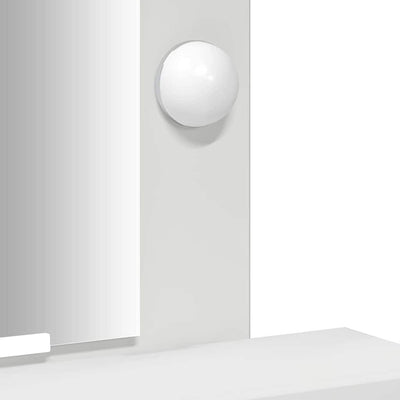 Valkoinen meikkipöytä peilillä Menadora 50x41x140cm (puinen)