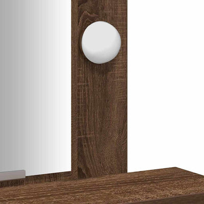 Ruskea meikkipöytä peilillä Dari 50x41x140cm (puinen)