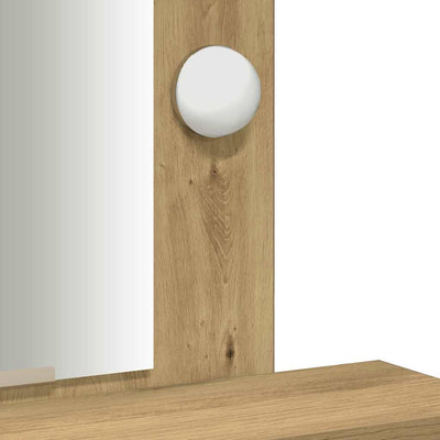 Ruskea meikkipöytä peilillä Irodia 50x41x140cm (puinen)