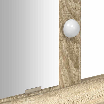 Ruskea meikkipöytä peilillä Mohanu 79x41x140cm (puinen)