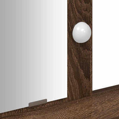 Ruskea meikkipöytä peilillä Milentin 79x41x140cm (puinen)