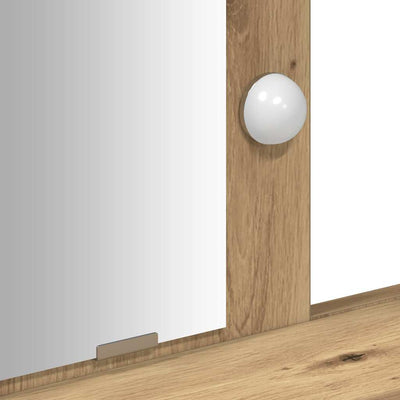 Ruskea meikkipöytä peilillä Mandrica 79x41x140cm (puinen)