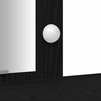 Musta meikkipöytä ovella Dandel 102x33x135cm (puinen)