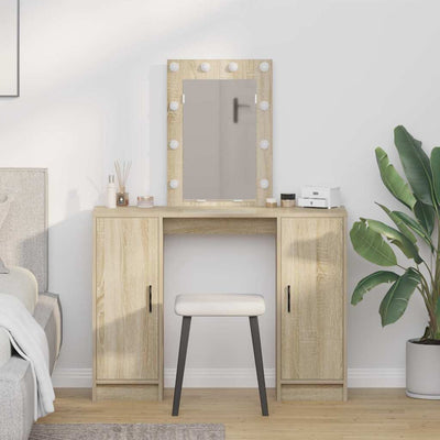 Ruskea meikkipöytä ovella Eugenn 102x33x135cm (puinen)