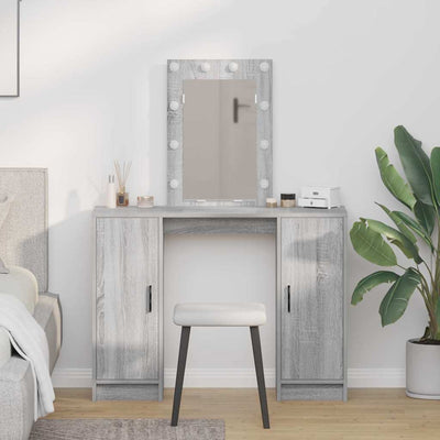 Harmaa meikkipöytä ovella Gatia 102x33x135cm (puinen)