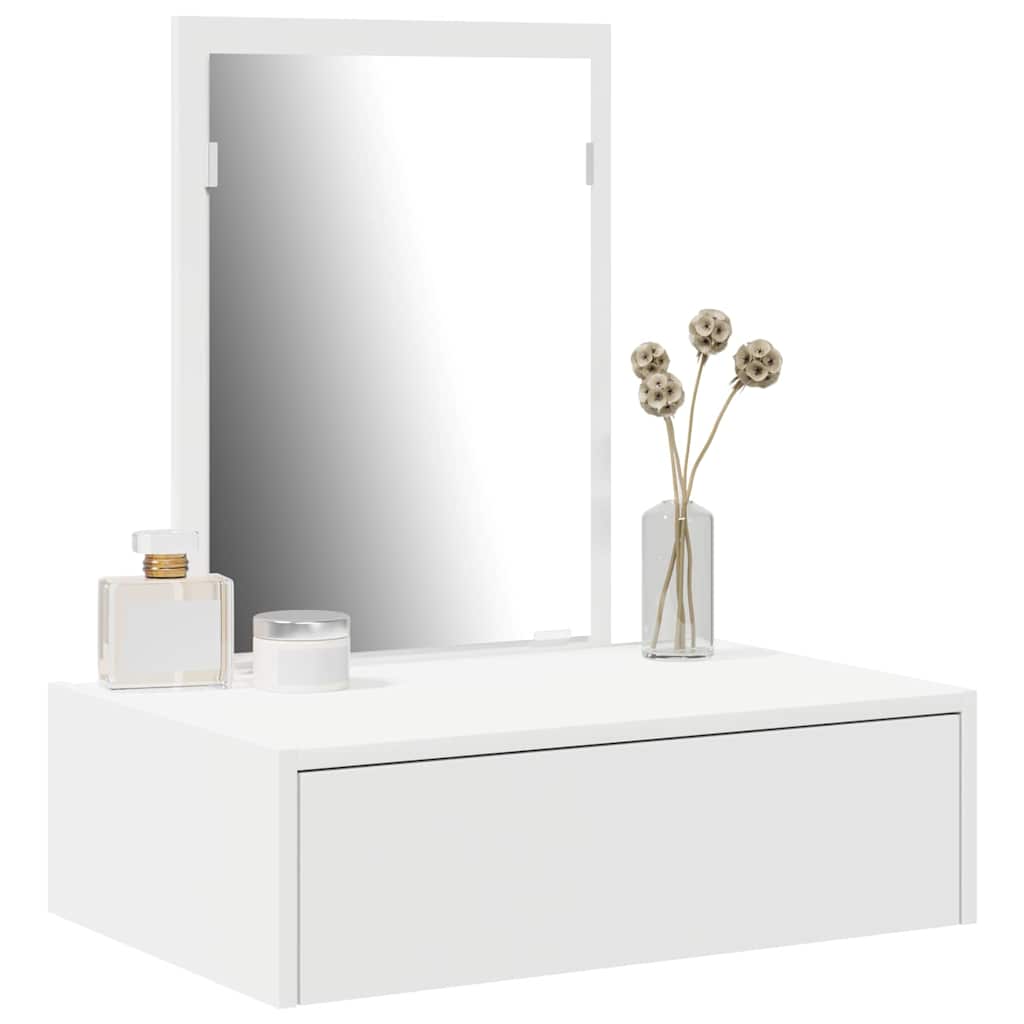 Meikkipöytä peilillä Tekninen puu 60 x 40 x 70 cm Valkoinen