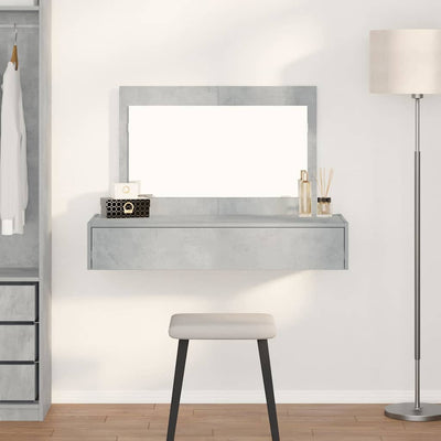 Meikkipöytä peilillä Harmaa 100 x 40 x 70 cm Tekninen puu