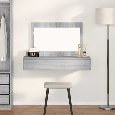 Meikkipöytä peilillä Harmaa 100 x 40 x 70 cm Tekninen puu