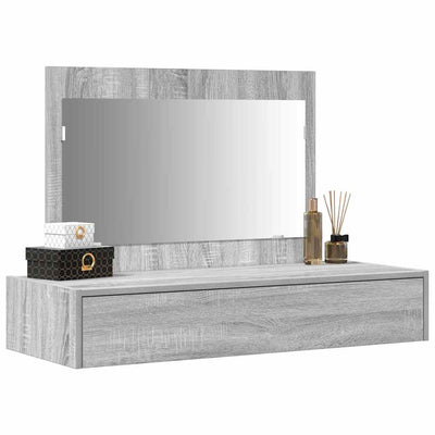 Meikkipöytä peilillä Harmaa 100 x 40 x 70 cm Tekninen puu