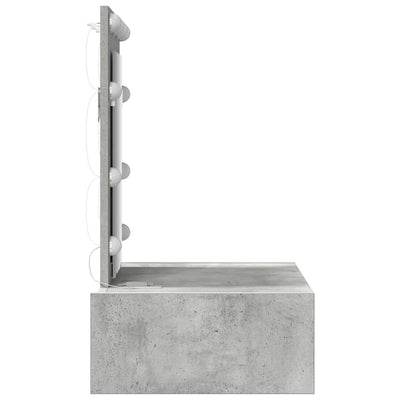 Harmaa meikkipöytä led -nauhavalot Solone 60x40x70cm (puinen)