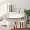 Valkoinen meikkipöytä peilillä Elpinichi 83x40x70cm (puinen)