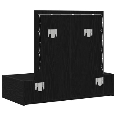 Musta meikkipöytä led -nauhavalot Rachi 83x40x70cm (puinen)