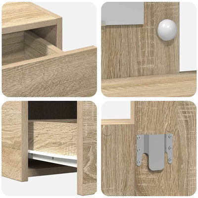 Ruskea meikkipöytä led -nauhavalot Adranel 83x40x70cm (puinen)