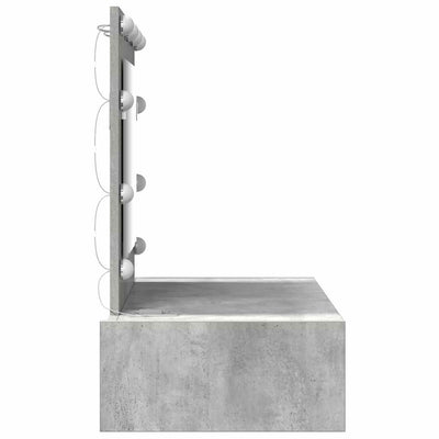 Harmaa meikkipöytä led -nauhavalot Ralina 83x40x70cm (puinen)