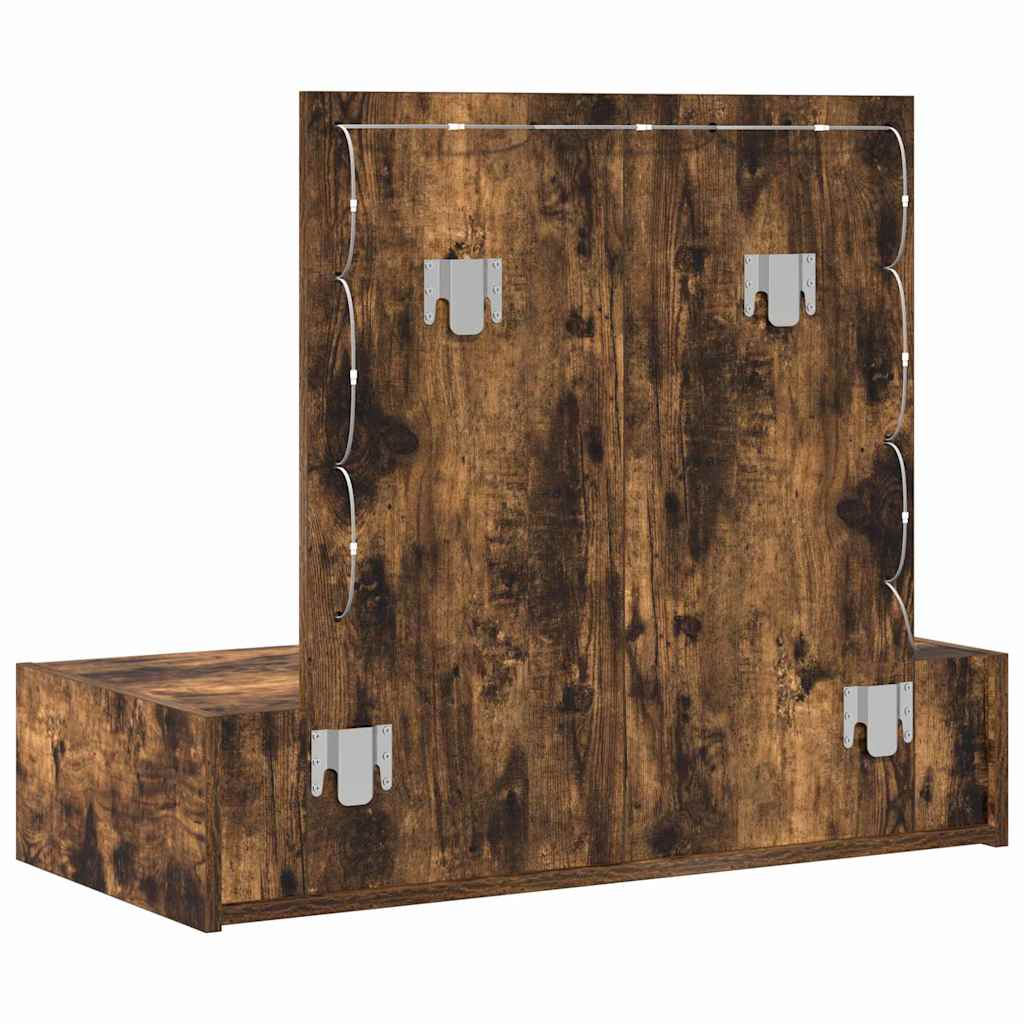 Ruskea meikkipöytä led -nauhavalot Cordell 83x40x70cm (puinen)