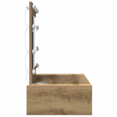 Ruskea meikkipöytä led -nauhavalot Sant 83x40x70cm (puinen)