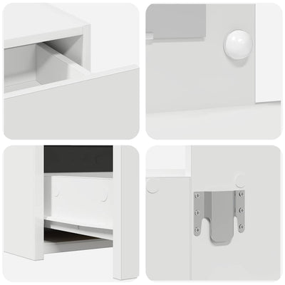 Valkoinen meikkipöytä peilillä Ierina 100x40x70cm (puinen)