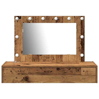 Ruskea meikkipöytä peilillä Starr 100x40x70cm (puinen)