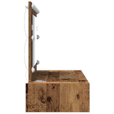 Ruskea meikkipöytä peilillä Starr 100x40x70cm (puinen)