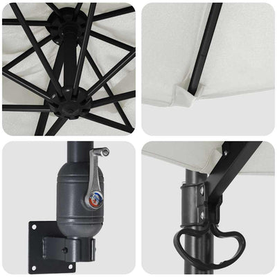 Beige ja musta puutarhavarjo Rila 248x248x148cm