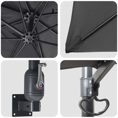 Musta puutarhavarjo Zvetlana 248.5x247.5x160cm (antrasiitti)