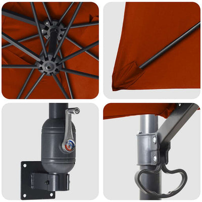 Punainen ja musta puutarhavarjo Sfetomir 248.5x247.5x160cm