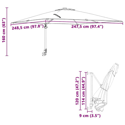 Puutarhavarjo Sininen ja musta 248.5 x 247.5 x 160 cm