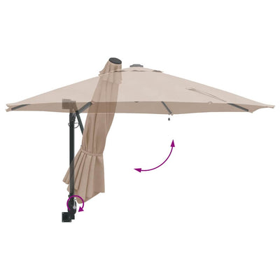 Puutarhavarjo LED -nauhavalot Taupe ja Musta 248 x 248 x 148 cm