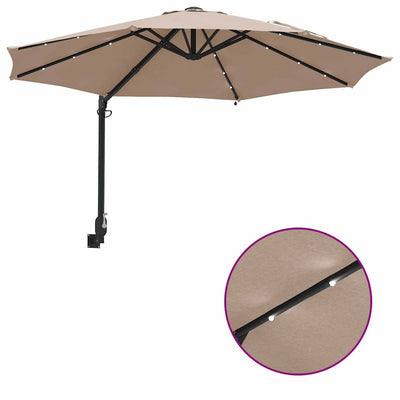 Puutarhavarjo LED -nauhavalot Taupe ja Musta 248 x 248 x 148 cm