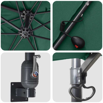 Vihreä puutarhavarjo Melec 248.5x247.5x160cm (kangas)