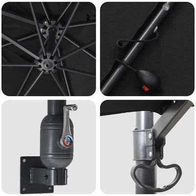 Musta puutarhavarjo Dominica 248.5x247.5x160cm (kangas)