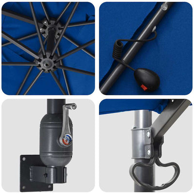 Azurinsininen puutarhavarjo Erminel 248.5x247.5x160cm (kangas)