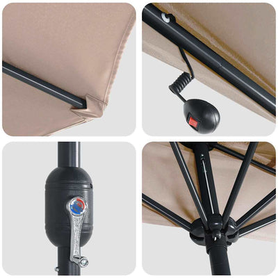 Harmaanruskea puutarhavarjo Mechtiuc 294x150x224cm (kangas)