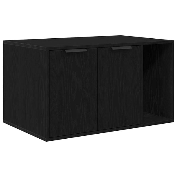 Kissanhiekkalaatikon aitaus musta tammi 80x50x45 cm tekopuu