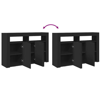 Sivupöytä Musta 116 x 30 x 75 cm Tekninen puu