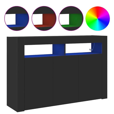 Sivupöytä Musta 116 x 30 x 75 cm Tekninen puu