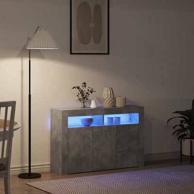 Sivupöytä Betoninharmaa 116 x 30 x 75 cm Tekninen puu