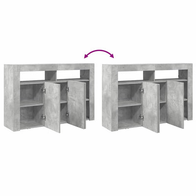 Sivupöytä Betoninharmaa 116 x 30 x 75 cm Tekninen puu